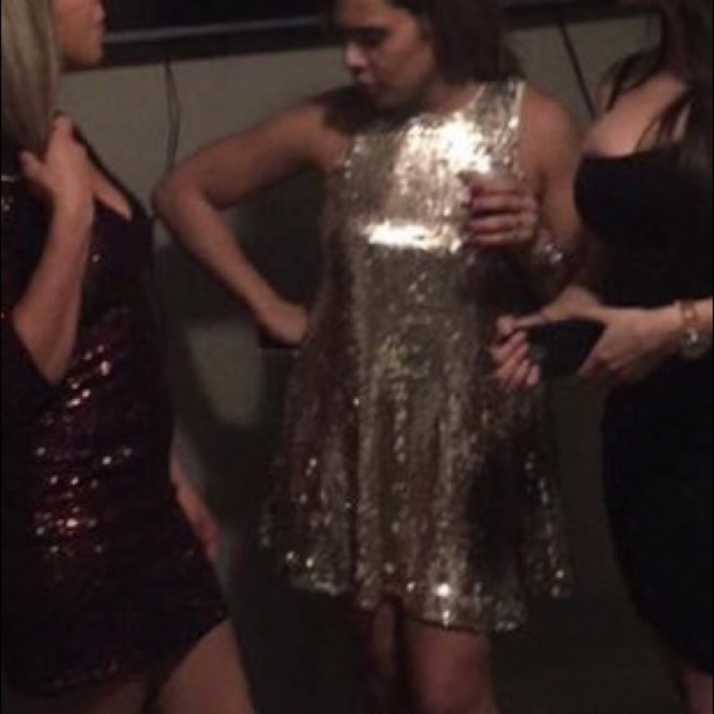 Gold sequin guess mini dress